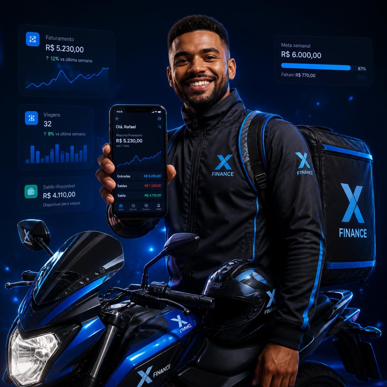 Motoboy profissional com aplicativo ControleEntrega